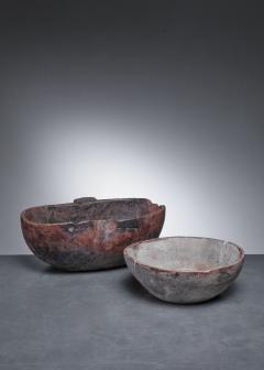 Pair of folk art wood bowls - 3790731