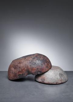 Pair of folk art wood bowls - 3790733