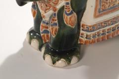 Pair of french hollywood regency Porcelain Elephant Decoration 1970s - 983442