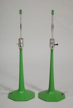 Pair of fun 1970s green lamps - 1388110