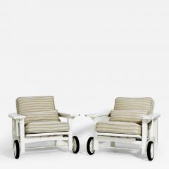 Pair of garden reclinable armchairs 1970s  - 4540572