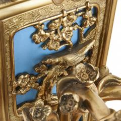 Pair of gilt bronze and enamel sconces in the Japonisme style - 2093588
