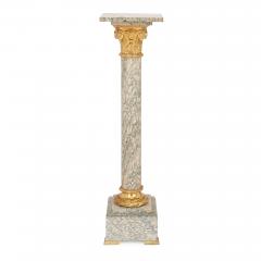 Pair of gilt bronze and marble columns in the Neoclassical style - 1469602