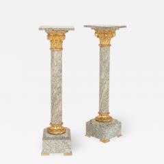 Pair of gilt bronze and marble columns in the Neoclassical style - 1473162