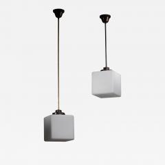 Pair of glass cube pendants - 4101236