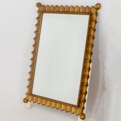 Pair of gold patinated Scalloped Wall Mirrors Mid 20th Century - 3594334