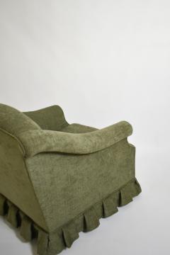 Pair of green fabric fringe armchairs 1940s  - 4695719
