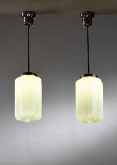 Pair of green glass pendants - 4559740