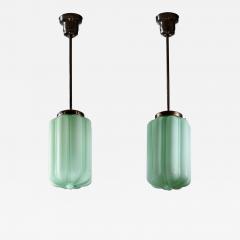 Pair of green glass pendants - 4559838