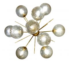 Pair of half sputnik wall lights with globes made by Seguso - 1842698