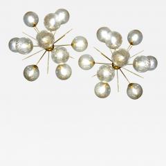 Pair of half sputnik wall lights with globes made by Seguso - 1845574