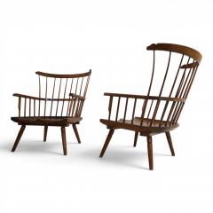 Pair of handmade Windsor lounge chairs England circa 1960 - 4750222