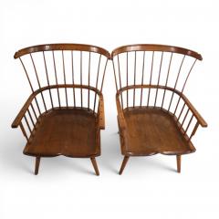 Pair of handmade Windsor lounge chairs England circa 1960 - 4750229