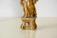 Pair of lacquered and gilded wood angels holding a cornucopia - 2728246