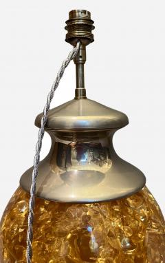 Pair of lamps in fractal resin and nickel plated metal France circa 1970 - 3681646