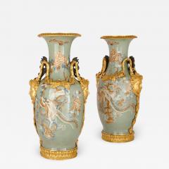 Pair of large Chinese porcelain vases with French ormolu mounts - 3205771