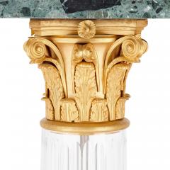Pair of large French Neoclassical ormolu glass and marble pedestals - 3062722