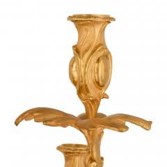 Pair of large French Rococo style glass and gilt bronze candelabra - 4175821