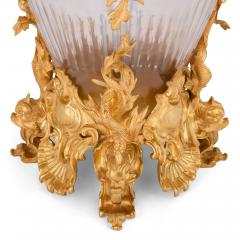 Pair of large French Rococo style glass and gilt bronze candelabra - 4175836