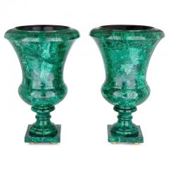 Pair of large French malachite vases - 3488790