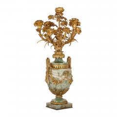 Pair of large Louis XVI style gilt bronze mounted fluorspar candelabra - 2891790