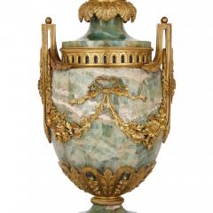 Pair of large Louis XVI style gilt bronze mounted fluorspar candelabra - 2891793