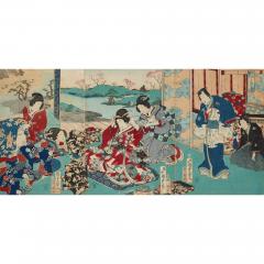 Pair of large Meiji Era Japanese woodblock prints - 2825268