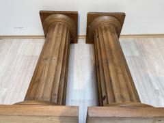 Pair of large Neoclassical Columns Pine Wood France circa 1910 - 3260070