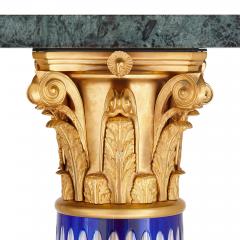 Pair of large Neoclassical style glass marble and ormolu pedestals - 3215251