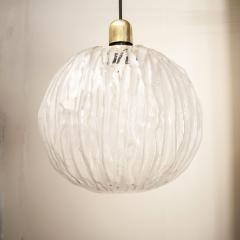 Pair of large brass and glass wall sconces 1960s - 4184783