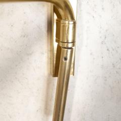 Pair of large brass and glass wall sconces 1960s - 4184784