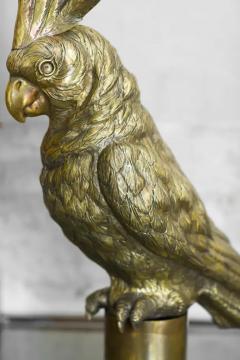Pair of large embossed brass parrots handcrafted Molto Editions - 3662423