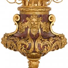 Pair of large gilt bronze and marble candelabra - 1243277