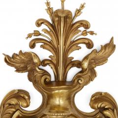 Pair of large gilt bronze sconces in the R gence style - 1653260