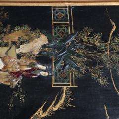 Pair of large gilt iron coffee tables with Chinese decorated tops C 1940 - 3236838