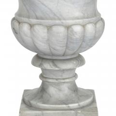 Pair of large grey marble Neoclassical Campana form garden vases - 3150933