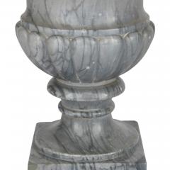 Pair of large grey marble Neoclassical Campana form garden vases - 3150934