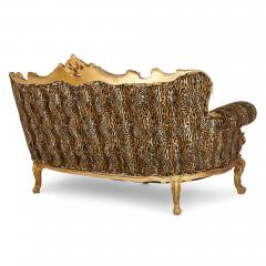 Pair of large ornate giltwood antique sofas - 3045677