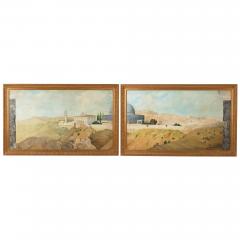 Pair of large paintings of Jerusalem from the Mount of Olives - 3062717