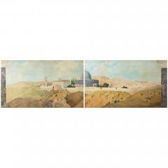 Pair of large paintings of Jerusalem from the Mount of Olives - 3062769