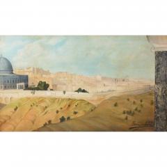 Pair of large paintings of Jerusalem from the Mount of Olives - 3062772