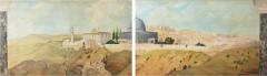 Pair of large paintings of Jerusalem from the Mount of Olives - 3064725