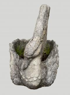 Pair of large planters Swan in cement - 2051377
