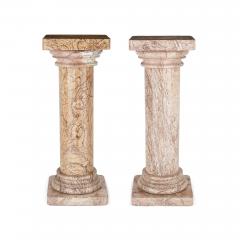 Pair of late 19th century French marble column pedestals - 2726770