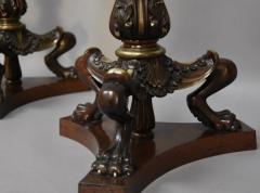 Pair of late 19thc Regency style bronze torcheres - 4774298