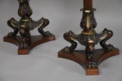 Pair of late 19thc Regency style bronze torcheres - 4774299