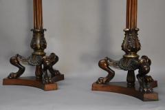 Pair of late 19thc Regency style bronze torcheres - 4774301