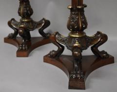 Pair of late 19thc Regency style bronze torcheres - 4774302