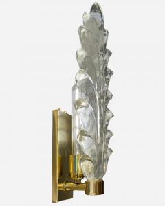 Pair of leaves sconces Murano Italy circa 1980 - 4196929