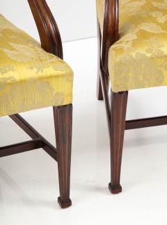 Pair of mahogany Hepplewhite open armchairs circa 1785  - 2786082